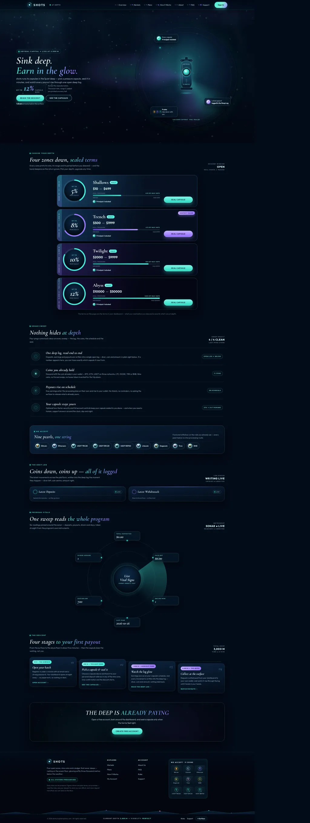 ABYSSA — HYIP Template Pack — GoldCoders HYIP template preview (H-TPL35)